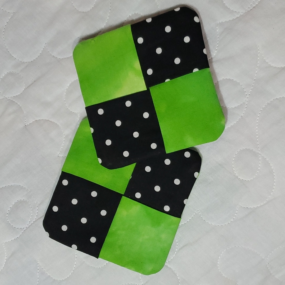 Handmade Fabric Coasters, Set of 2